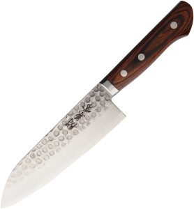 Kanetsune Santoku VG-1 Tsuchime - Mahogany Handle 6.5 Inch