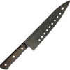 Kanetsume Gyutou Serrated 8" Black Stainless Fixed Blade Knife