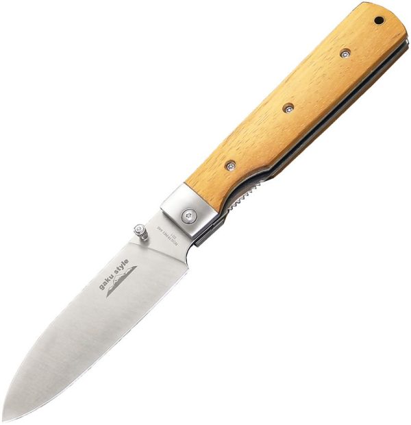 Kanetsune Gaku Style Linerlock Folding Knife 440 Stainless Rosewood