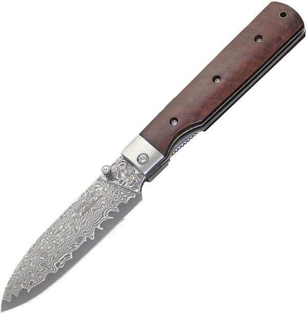 Kanetsune Gaku Style Linerlock Damascus Folding Knife