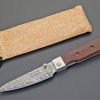Kanetsune Petty Linerlock Damascus Folding Knife Rosewood