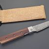 Kanetsune Petty Linerlock Damascus Folding Knife Rosewood