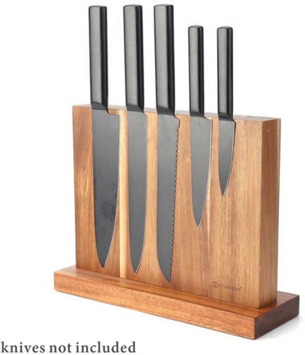 KitchenDAO Magnetic Knife Block Wood - Bamboo 11.8in