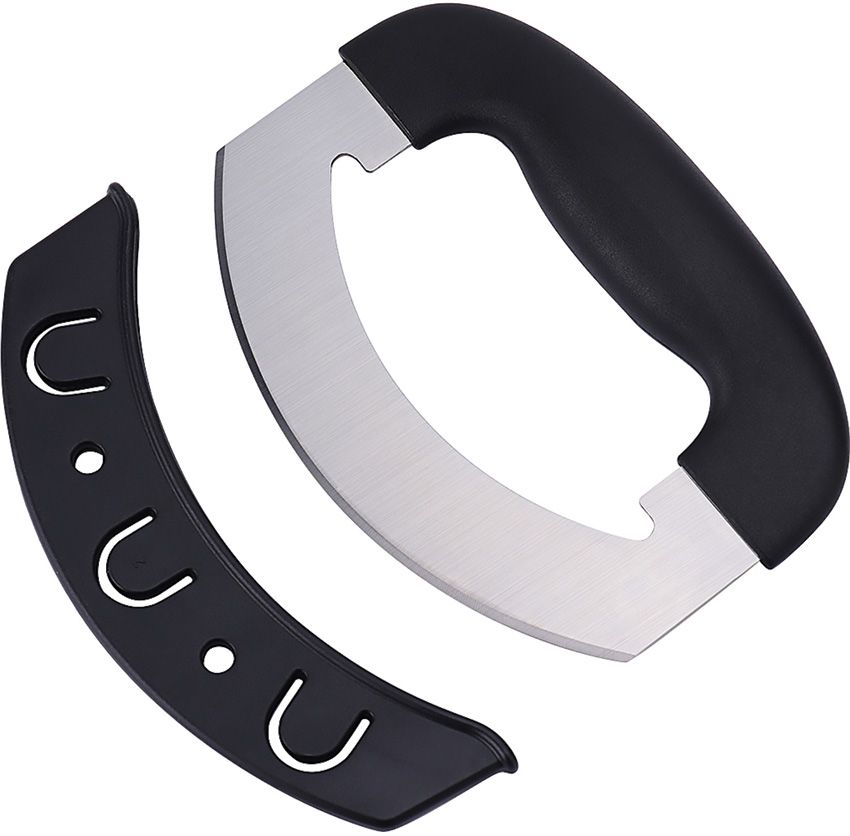 KitchenDAO Mezzaluna Chopper Fixed Blade 6.1" Stainless w/ Blade Cover