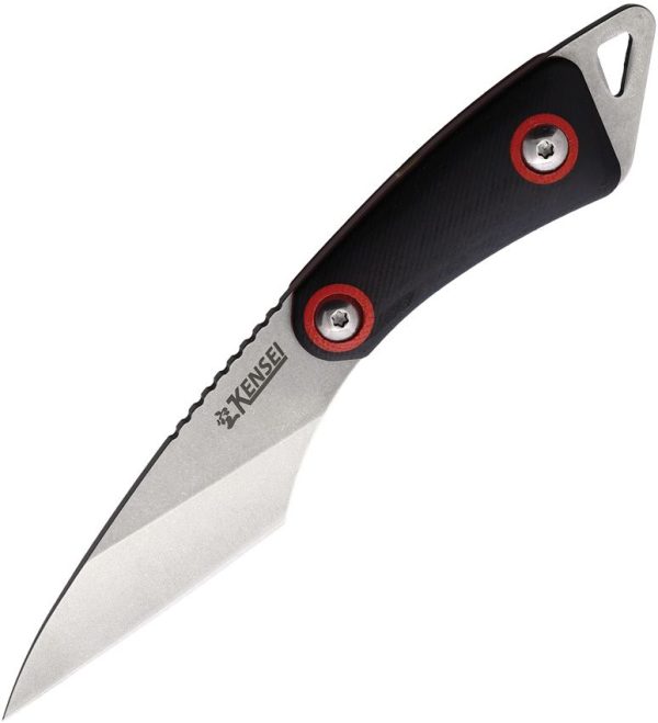Kensei Kiridashi Fixed Blade - Black/Red G10