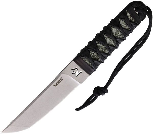 Kensei Japanese Tanto Fixed Blade - Leather Handle