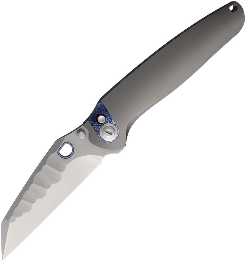 Ketuo Dirty Bird Button Lock Folding Knife 3.75" M390 Gray Titanium