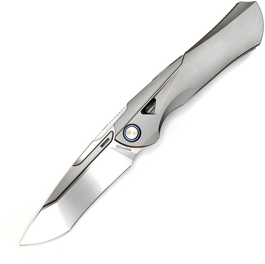 Ketuo Illusion Framelock Folding Knife 3.5" M390 Gray Titanium