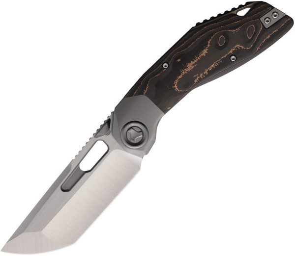 Ketuo Yakuza Framelock M390 Stonewash Folding Knife Gray Titanium