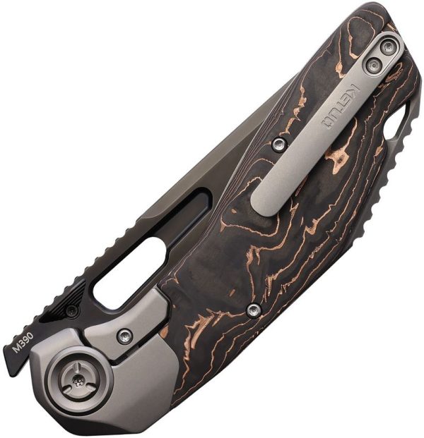 Ketuo Yakuza Framelock M390 Folding Knife Tanto Blade