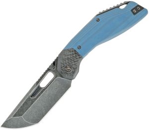 Ketuo Yakuza Linerlock Blue Folding Knife 14C28N Tanto