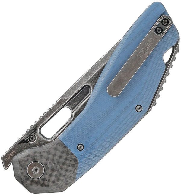 Ketuo Yakuza Linerlock Blue Folding Knife 14C28N Tanto