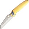 Ketuo Dirty Bird Button Lock Gold Folding Knife M390 Titanium