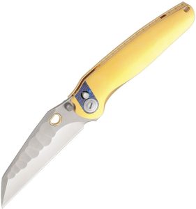 Ketuo Dirty Bird Button Lock Gold Folding Knife M390 Titanium