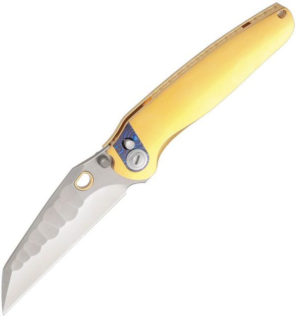 Ketuo Dirty Bird Button Lock Gold Folding Knife M390 Titanium