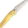 Ketuo Dirty Bird Button Lock Gold Folding Knife M390 Titanium