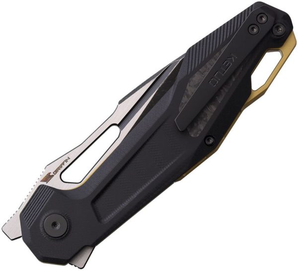 Ketuo Griffin Linerlock Folding Knife 3.5" Black G10
