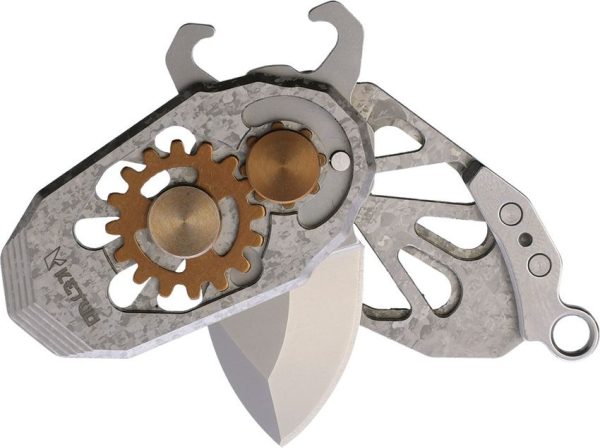 Ketuo Beetle Folder Crystalized Silver - M390 Blade