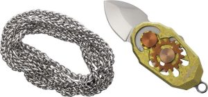 Ketuo Beetle Folder Crystalized Gold Titanium M390 Folding Knife