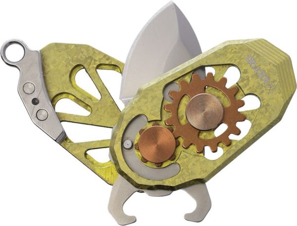 Ketuo Beetle Folder Crystalized Gold Titanium M390 Folding Knife