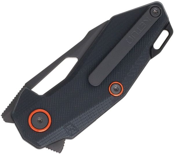 Ketuo Thorn Linerlock Black Folding Knife 14C28N Sandvik Blade