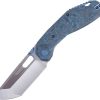 Ketuo Yakuza Linerlock Folding Knife 154CM Tanto Blue Carbon Fiber