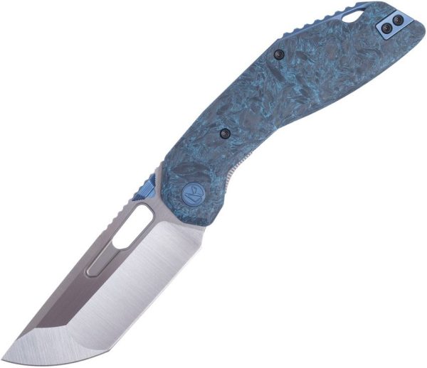 Ketuo Yakuza Linerlock Folding Knife 154CM Tanto Blue Carbon Fiber