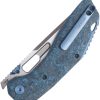 Ketuo Yakuza Linerlock Folding Knife 154CM Tanto Blue Carbon Fiber