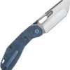 Ketuo Yakuza Linerlock Folding Knife 154CM Tanto Blue Carbon Fiber