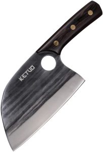 Ketuo Cleaver 6.5" Stainless Blade Fixed Knife Walnut Handle