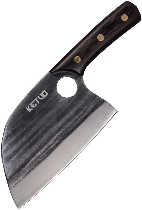Ketuo Cleaver 6.5" Stainless Blade Fixed Knife Walnut Handle