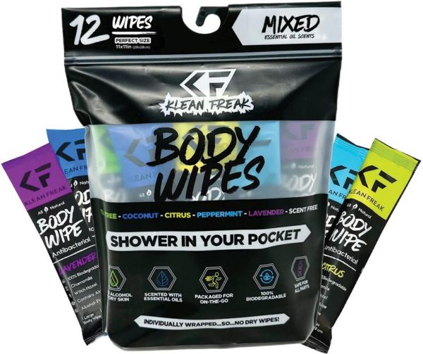 Klean Freak Body Wipes 12-Pack - Biodegradable