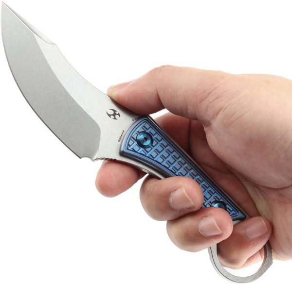 Kansept Niko Fixed Blade Blue Titanium D2
