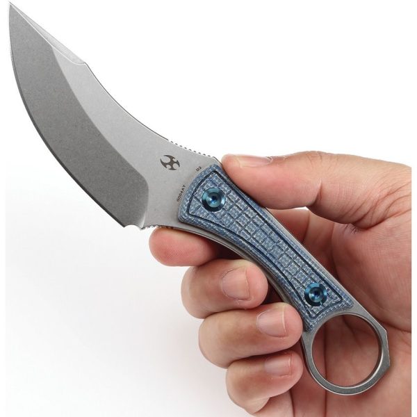 Kansept Niko Fixed Blade - Blue Micarta D2