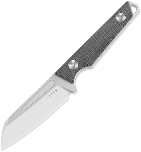 Kizer Phasmids Fixed Blade Sheepsfoot - Gray Micarta
