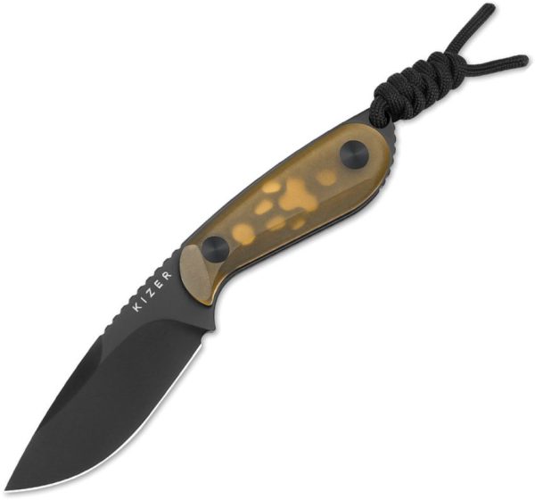 Kizer Buddy Fixed Blade Drop Point - Amber PEI