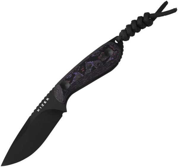 Kizer Buddy Fixed Blade CPM-4V - Purple Carbon Fiber