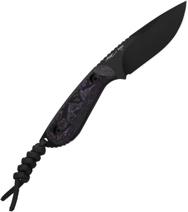 Kizer Buddy Fixed Blade CPM-4V - Purple Carbon Fiber