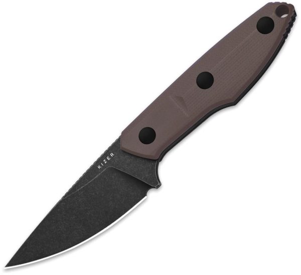 Kizer Splinter Fixed Blade - Brown Drop Point