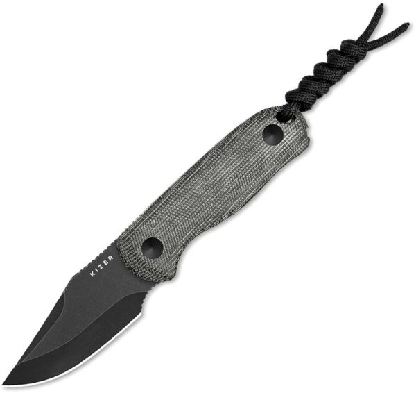 Kizer Drop Bear Fixed Blade - Black Micarta 2.63 inch