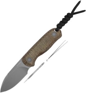 Kizer Drop Bear Fixed Blade - Brown Micarta 2.63 inch