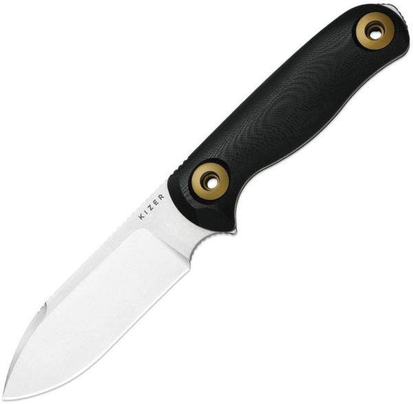 Kizer Cutlery Drop Bear Fixed Blade - Black G10 14C28N