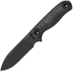 Kizer Cutlery Drop Bear Fixed Blade - Black Micarta 1095HC