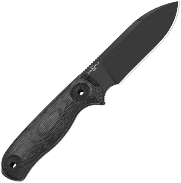 Kizer Cutlery Drop Bear Fixed Blade - Black Micarta 1095HC