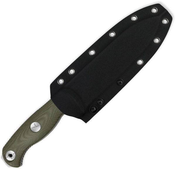 Kizer Cutlery Drop Bear 7 Fixed Blade - Green Canvas Micarta