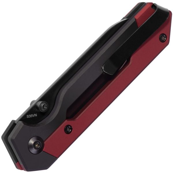 Kizer Hyper Button Lock Blk/Red - S35VN