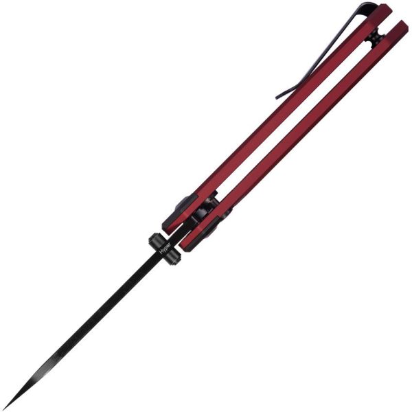 Kizer Hyper Button Lock Blk/Red - S35VN