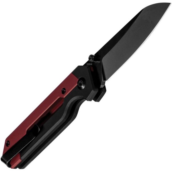 Kizer Hyper Button Lock Blk/Red - S35VN