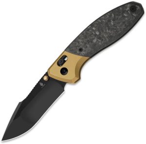 Kizer Cutlery Staffi Clutch Lock CF Gold Titanium S45VN