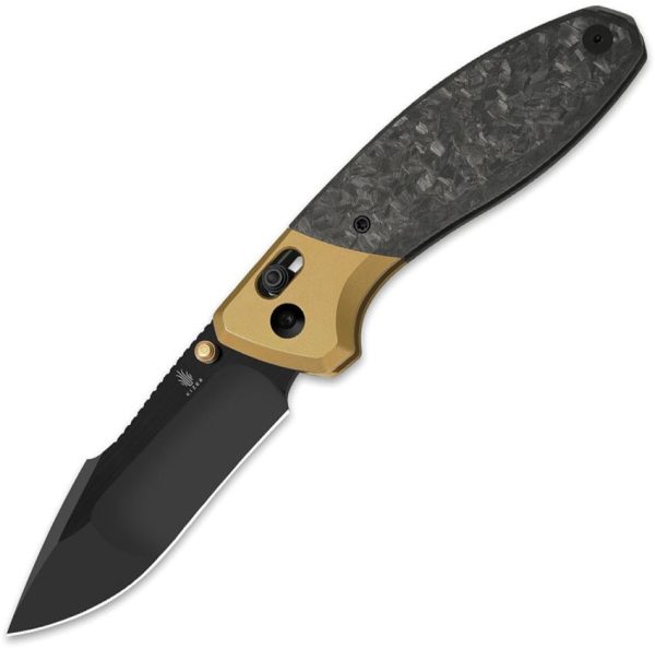 Kizer Cutlery Staffi Clutch Lock CF Gold Titanium S45VN